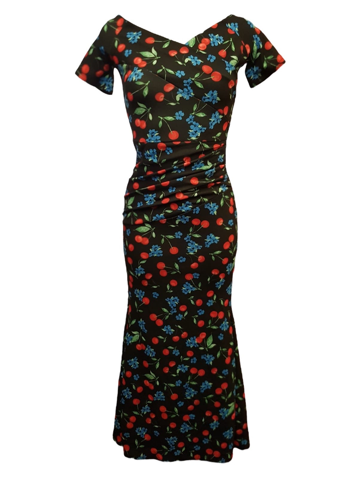 Bardot Maxi Cherry Print Dress Black