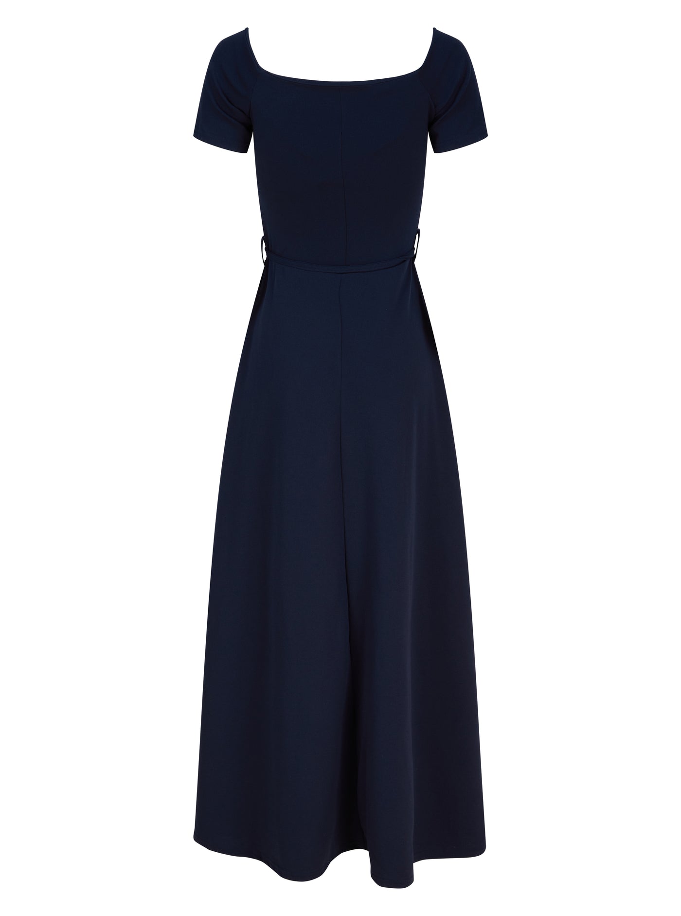 Maxi Bardot Frill Dress Navy