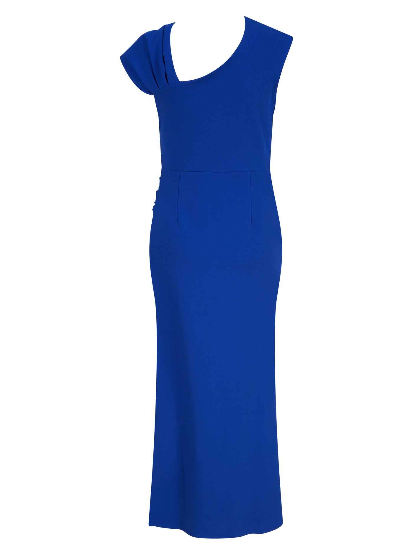 Asymmetric Ruched Maxi Dress Royal