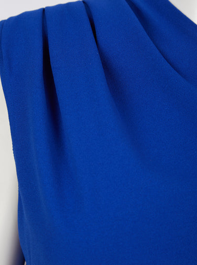 Asymmetric Ruched Maxi Dress Royal